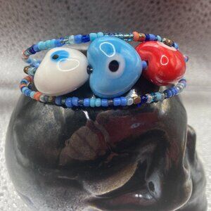 Witch B*tch Evil Eye Heart Bracelet